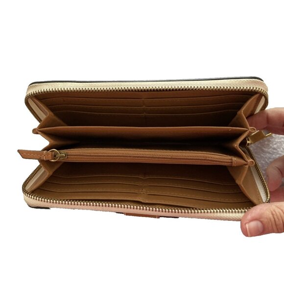 Fossil Emma RFID PVC Zip Around Printed Wallet Multi-Pocket Blue black - Picture 3 of 4